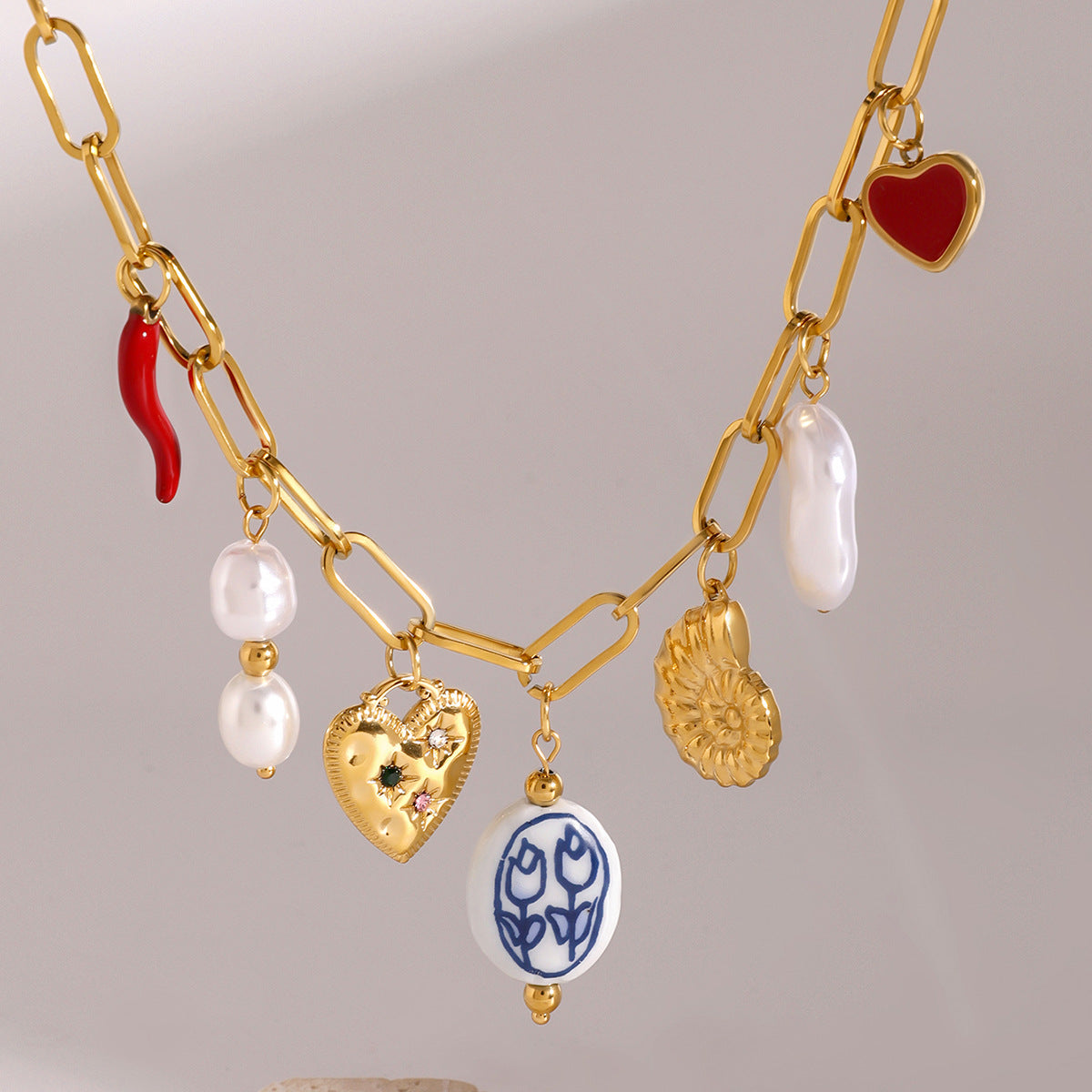 Stainless Steel Decorated Waterproof & Hypoallergenic Necklace