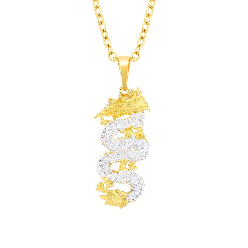 YT Gold-plated lucky Zodiac dragon pendant