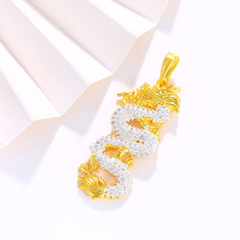 YT Gold-plated lucky Zodiac dragon pendant