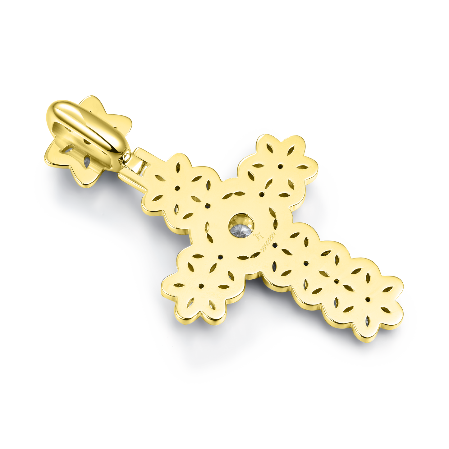 YT aporro Marquise Flower Cross Pendant