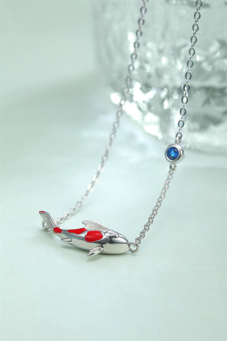 YT Jewelry Fish Necklace 925 Sterling Sliver Koi