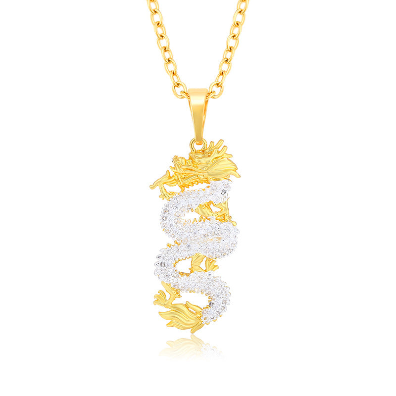 YT Gold-plated lucky Zodiac dragon pendant