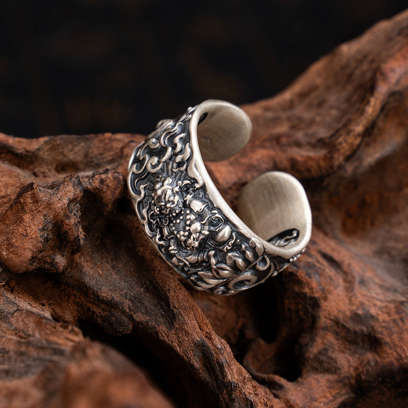 YT Original design S925 sterling silver God of Fortune ring