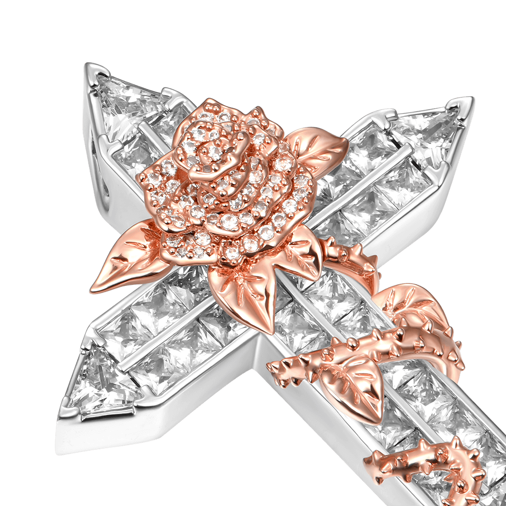 YT Aporro Rose Cross Pendant