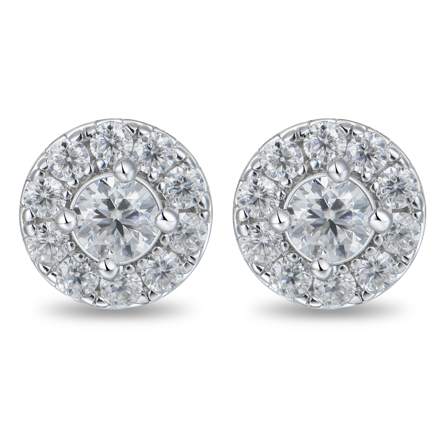 YT aporro Halo Round Cut Stud Earring