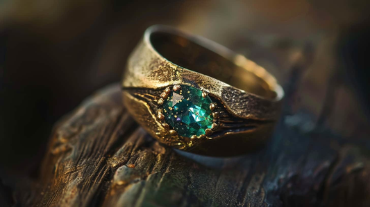 "Starlight Guardian" Green Gemstone Ring