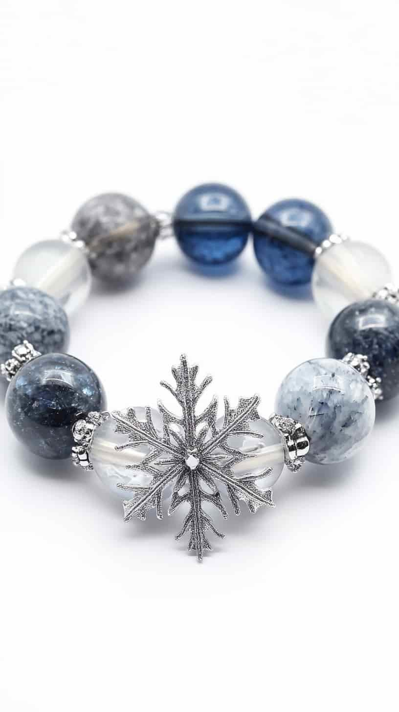 "Frozen Fantasy" Blue Snowflake Bracelet