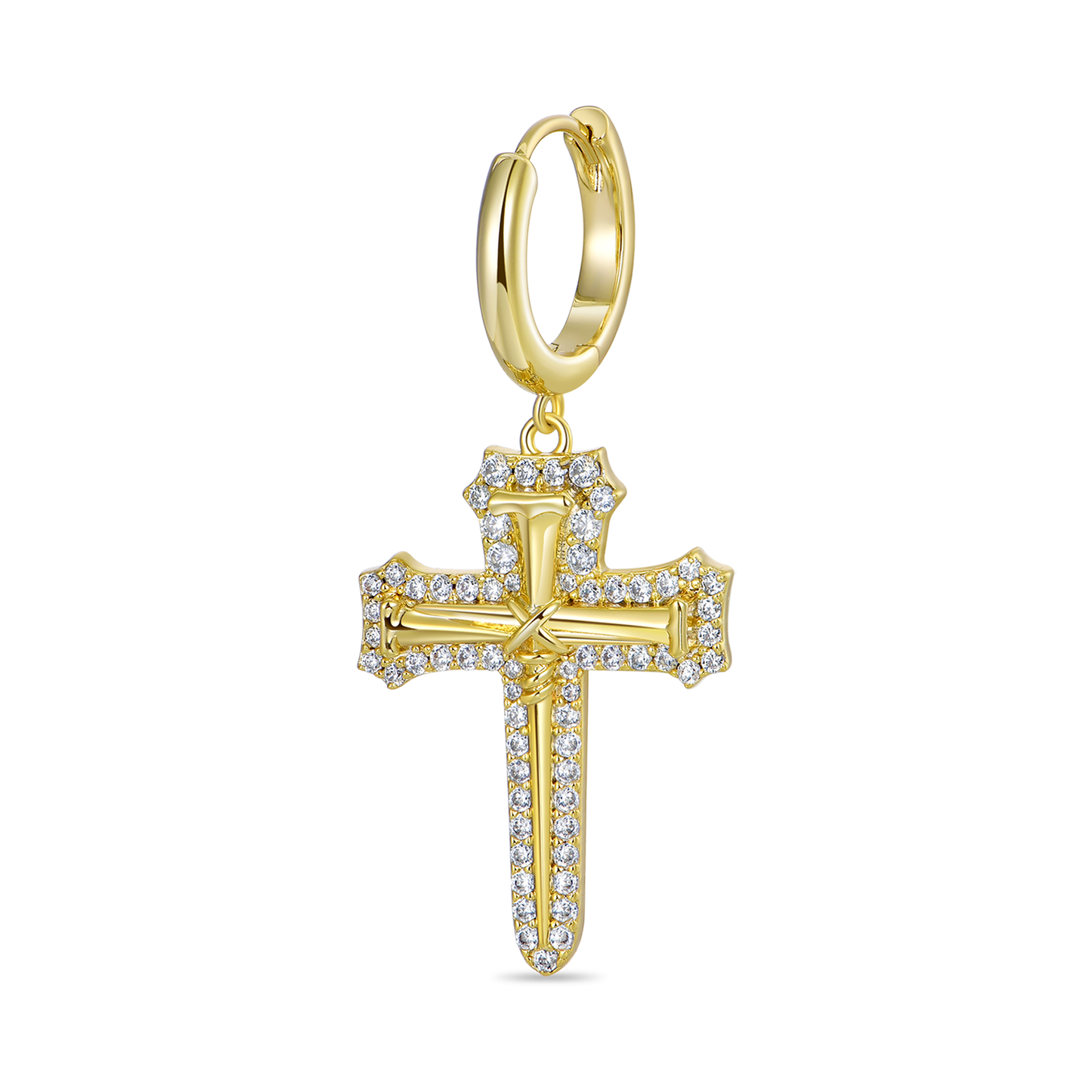 YT Aporro Nail Cross Dangly Earring