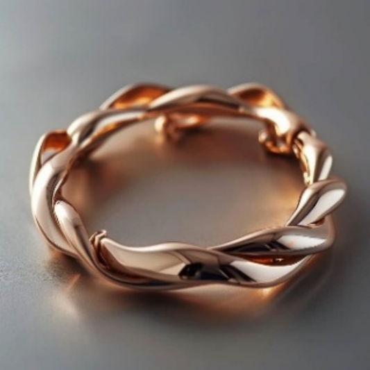 "Entangled Heart" Rose Gold Intertwined Bangle