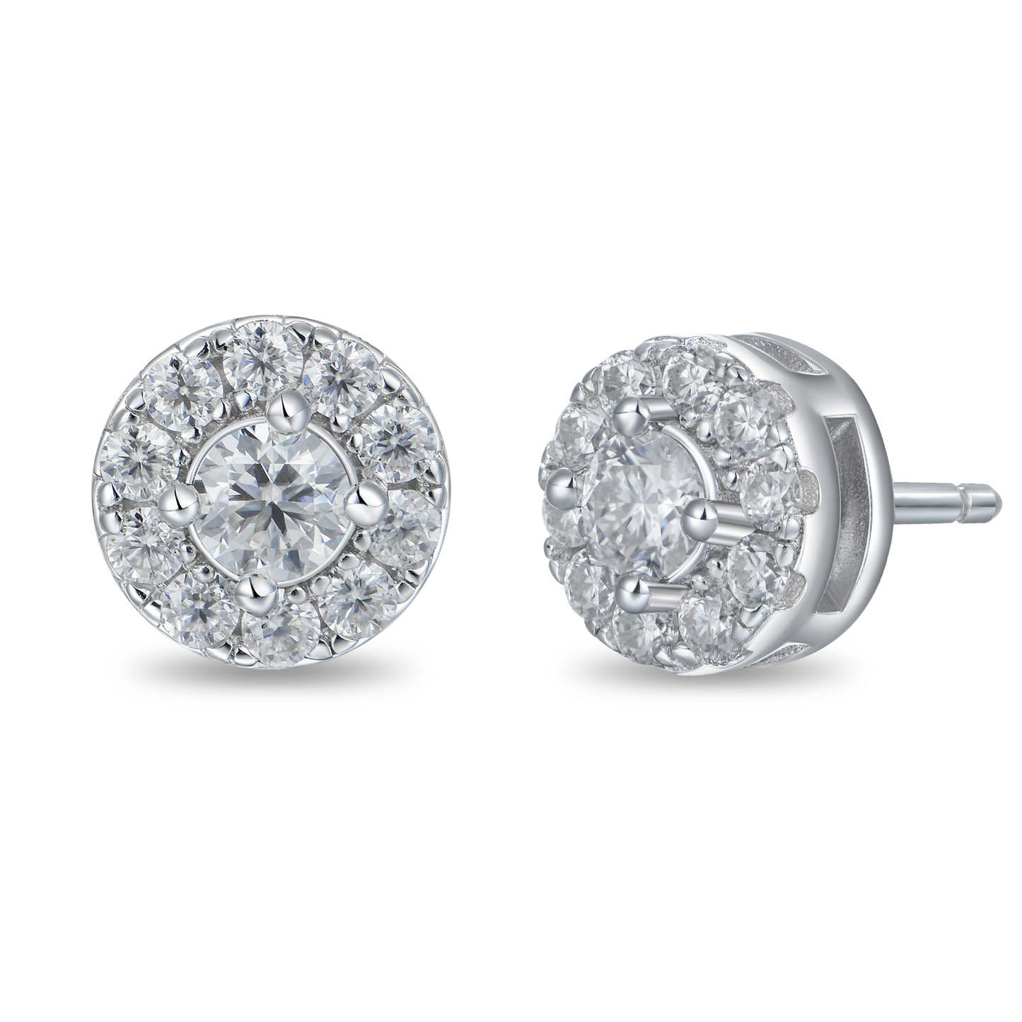 YT aporro Halo Round Cut Stud Earring