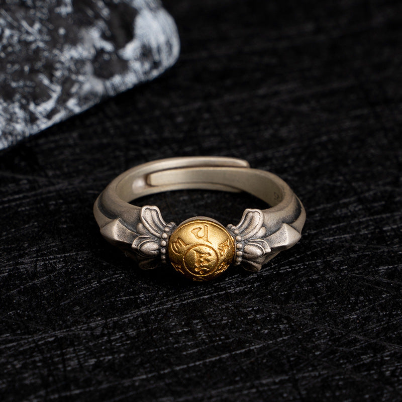 YT S925 God of Wealth vintage ring