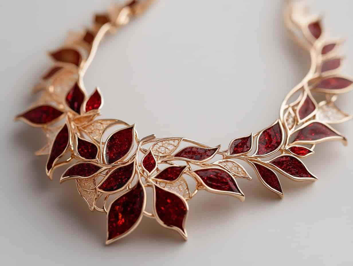 "Autumn Leaves" Ruby Necklace