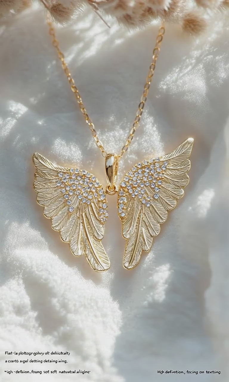 "Angel Wings" Diamond Gold Necklace