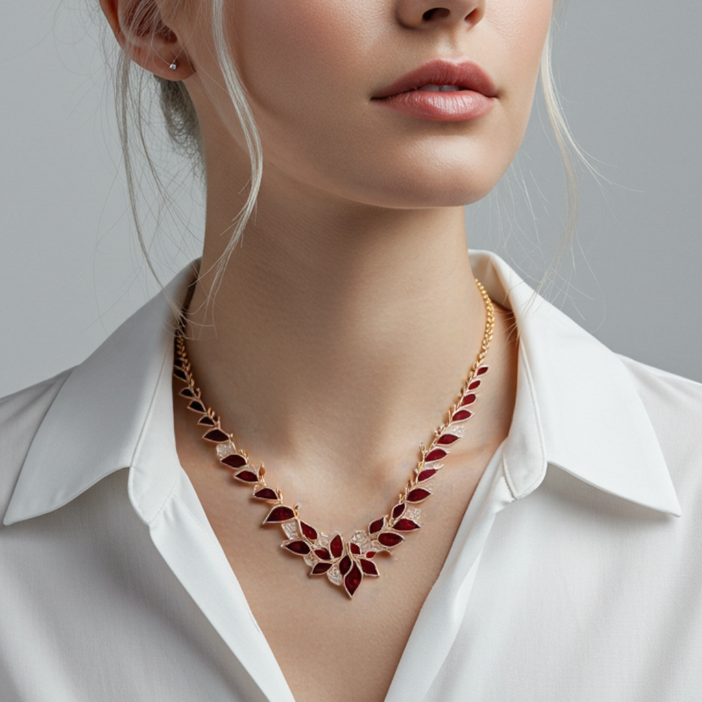 "Autumn Leaves" Ruby Necklace