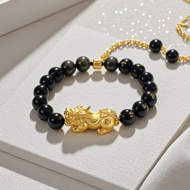 Fortune-Guarding Gold Pixiu Bracelet